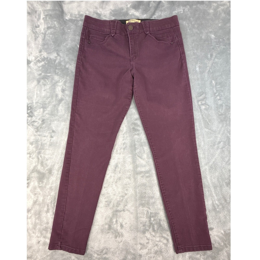 Democracy Absolution Skinny Pants Womens sz 12 Burgundy Purple Denim 34 Waist